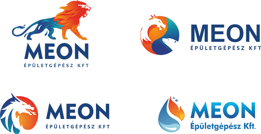 épületgépészeti logo variációk